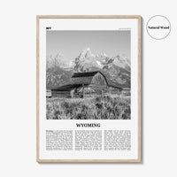 Wyoming Print Black and White No 1, Wyoming Wall Art, Wyoming Poster, Wyoming Photo, Wyoming Wall Decor, USA, United States