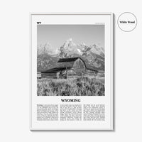 Wyoming Print Black and White No 1, Wyoming Wall Art, Wyoming Poster, Wyoming Photo, Wyoming Wall Decor, USA, United States