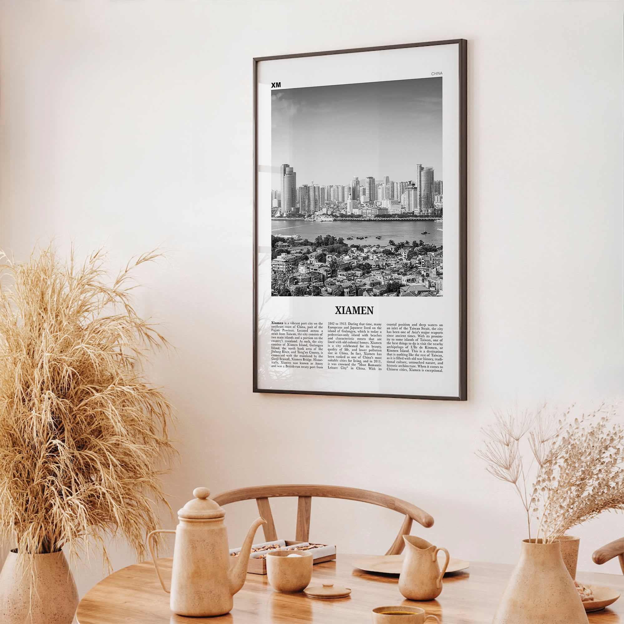 Xiamen Print Black and White, Xiamen Wall Art, Xiamen Poster, Xiamen Photo, Xiamen Wall Décor, Xiamen Map, China