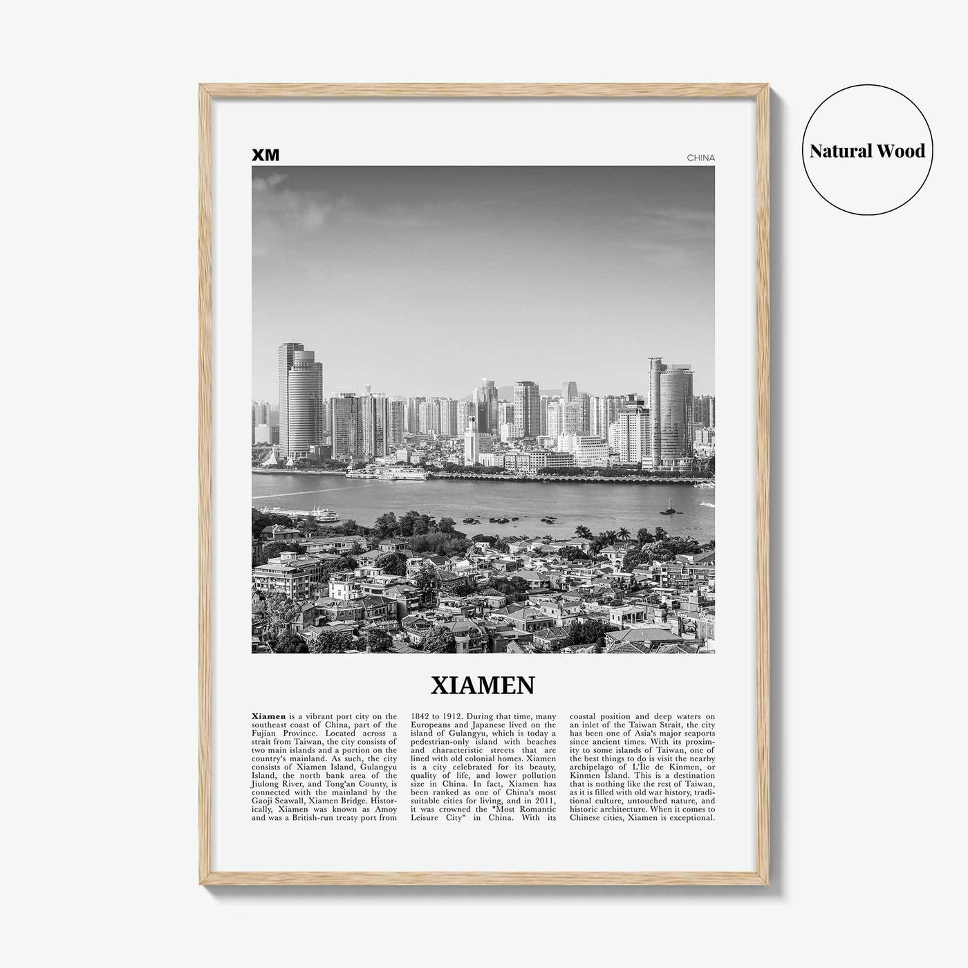 Xiamen Print Black and White, Xiamen Wall Art, Xiamen Poster, Xiamen Photo, Xiamen Wall Décor, Xiamen Map, China