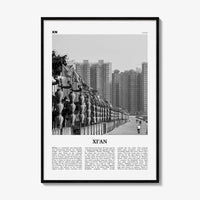 Xian Print Black and White, Xi'an Wall Art, Xi'an Poster, Xi'an Photo, Xi'an Wall Décor, Xi'an Map, China