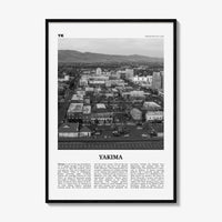 Yakima Print Black and White, Yakima Wall Art, Yakima Poster, Yakima Photo, Yakima Wall Décor, Yakima Map, Washington, USA