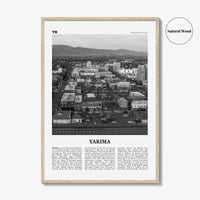 Yakima Print Black and White, Yakima Wall Art, Yakima Poster, Yakima Photo, Yakima Wall Décor, Yakima Map, Washington, USA