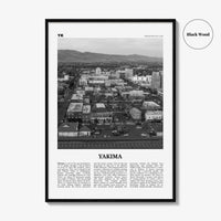 Yakima Print Black and White, Yakima Wall Art, Yakima Poster, Yakima Photo, Yakima Wall Décor, Yakima Map, Washington, USA