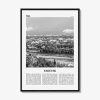 Yakutsk Print Black and White, Yakutsk Wall Art, Yakutsk Poster, Yakutsk Photo, Yakutsk Map, Yakutsk Wall Decor, Russia, Якутск