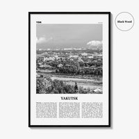 Yakutsk Print Black and White, Yakutsk Wall Art, Yakutsk Poster, Yakutsk Photo, Yakutsk Map, Yakutsk Wall Decor, Russia, Якутск