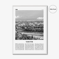 Yakutsk Print Black and White, Yakutsk Wall Art, Yakutsk Poster, Yakutsk Photo, Yakutsk Map, Yakutsk Wall Decor, Russia, Якутск