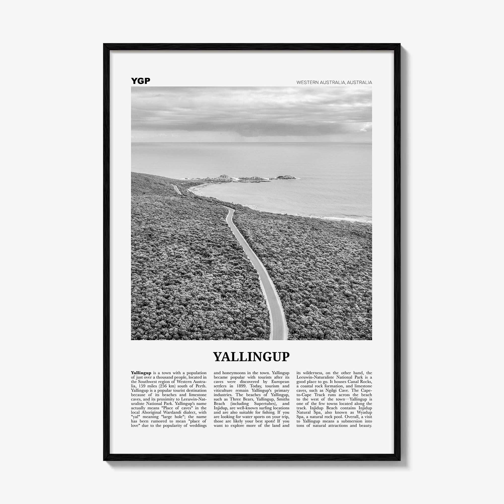 Yallingup Print Black and White, Yallingup Wall Art, Yallingup Poster, Yallingup Photo, Yallingup Wall Décor, Western Australia, Australia