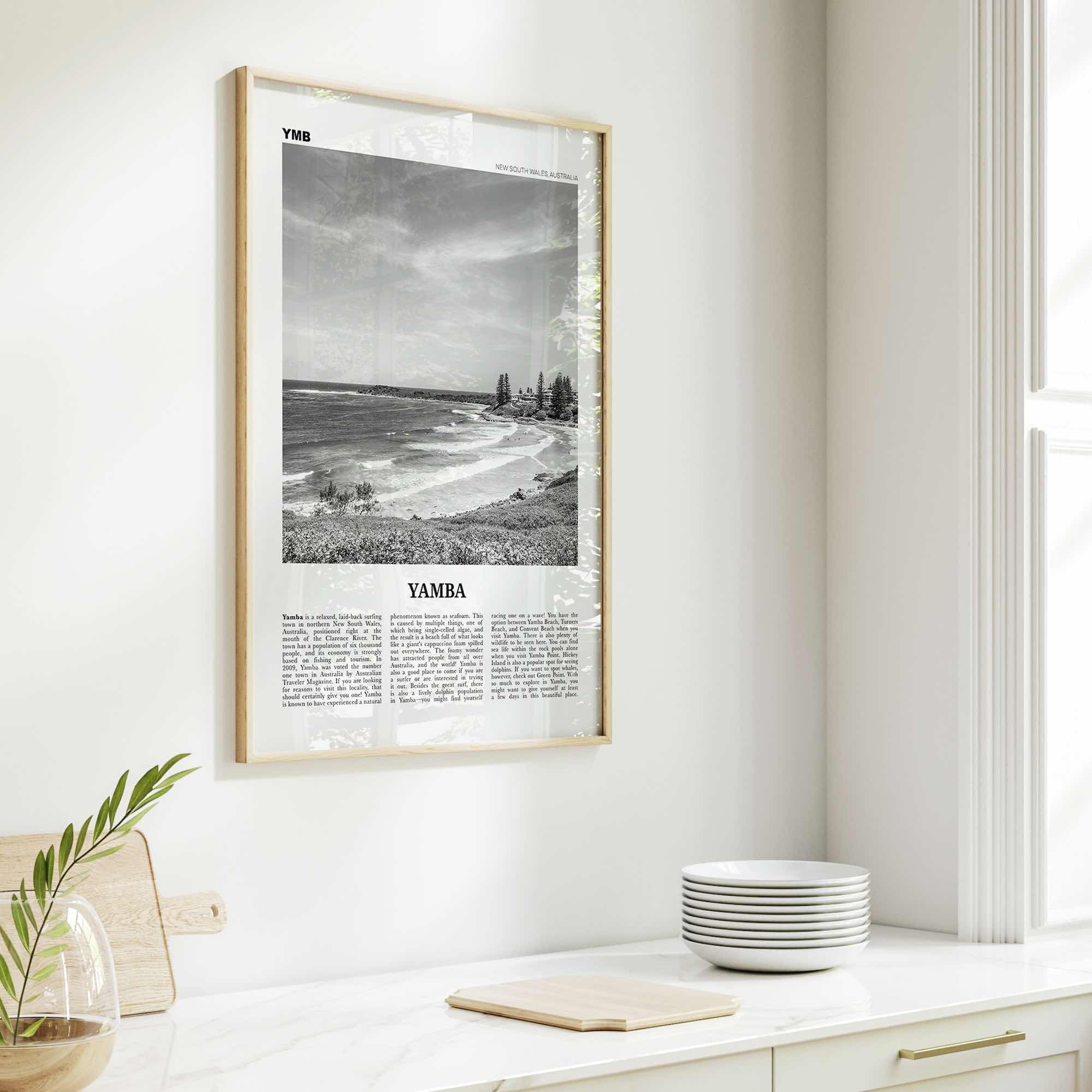Yamba Print Black and White, Yamba Wall Art, Yamba Poster, Yamba Photo, Yamba Wall Décor, New South Wales, Australia