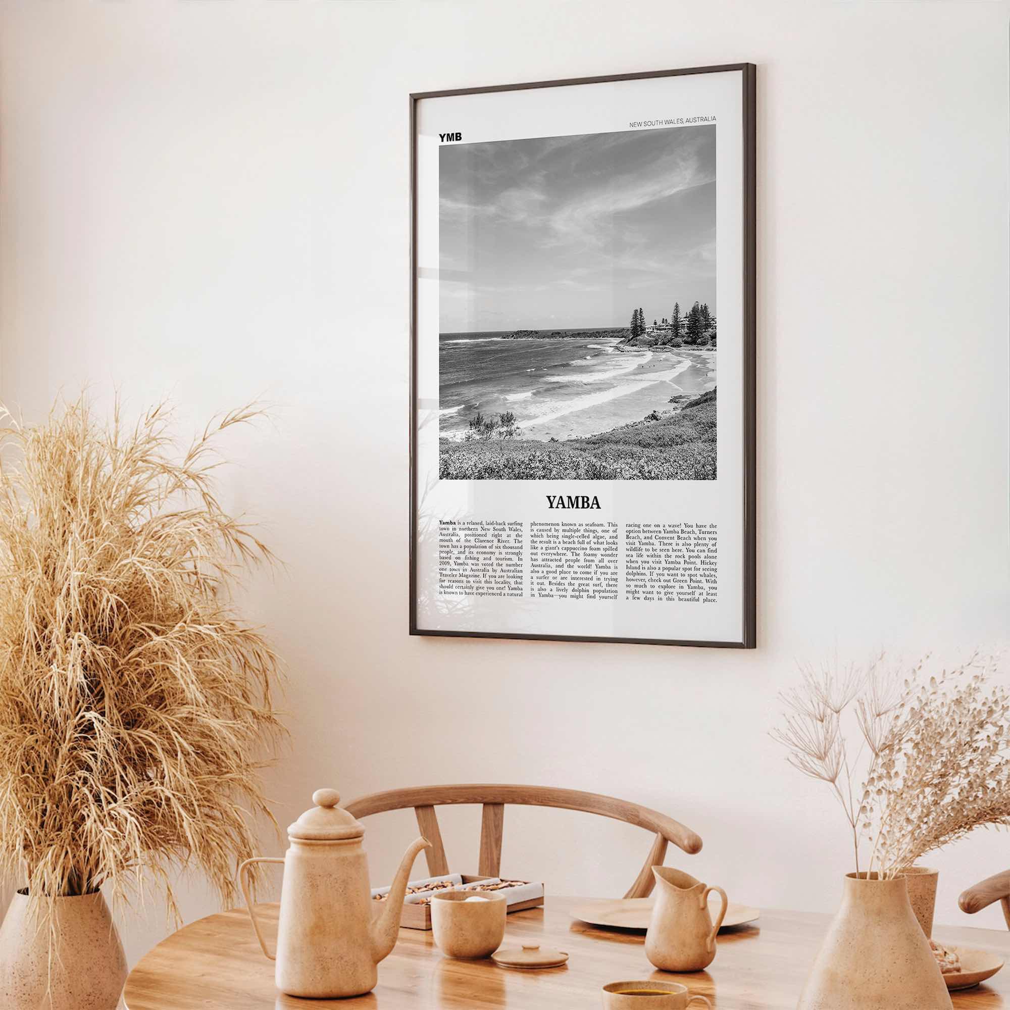 Yamba Print Black and White, Yamba Wall Art, Yamba Poster, Yamba Photo, Yamba Wall Décor, New South Wales, Australia