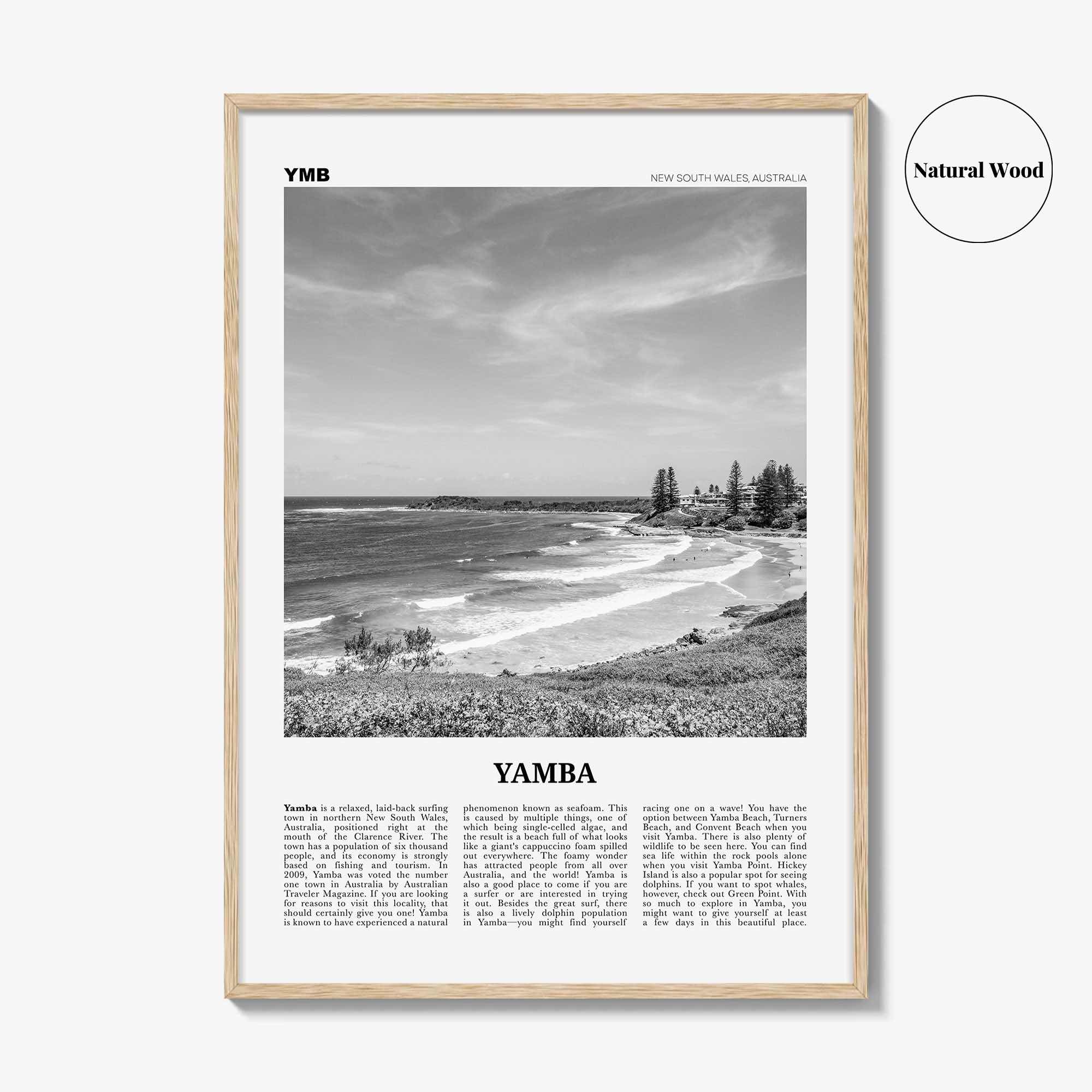 Yamba Print Black and White, Yamba Wall Art, Yamba Poster, Yamba Photo, Yamba Wall Décor, New South Wales, Australia