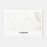 Yangon Map Landscape Poster