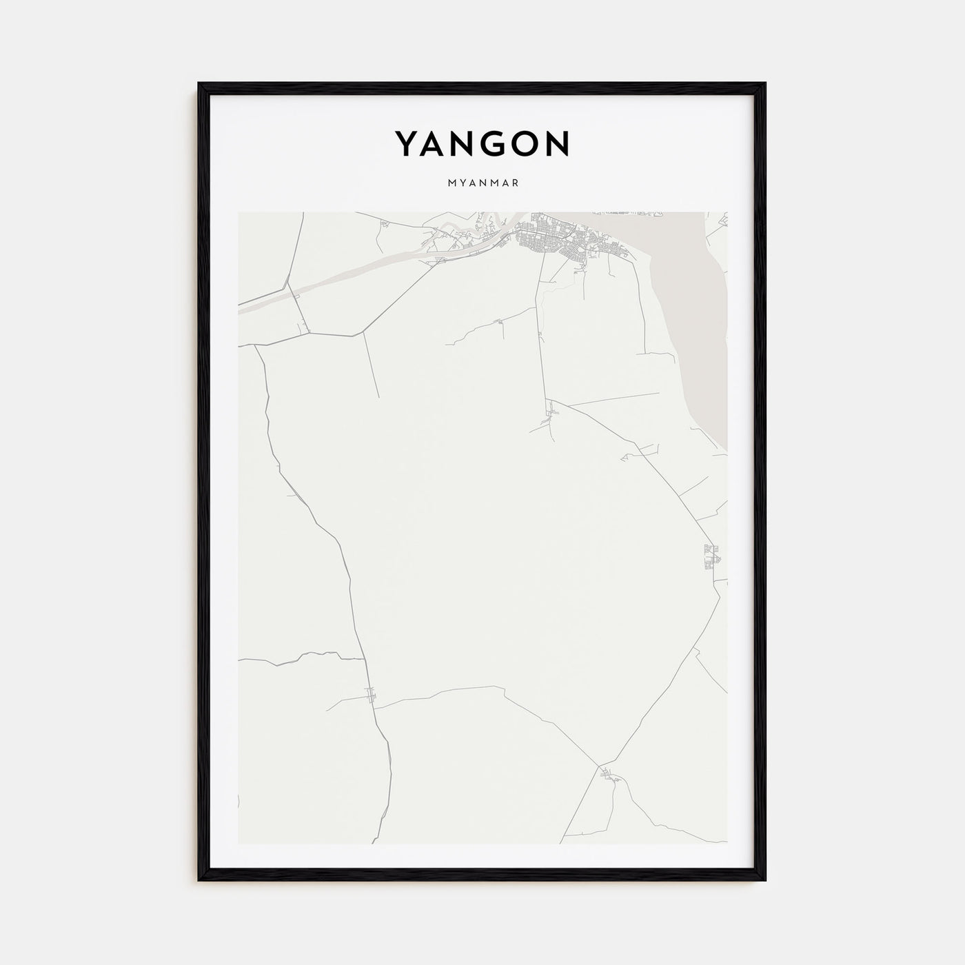 Yangon Map Portrait Poster