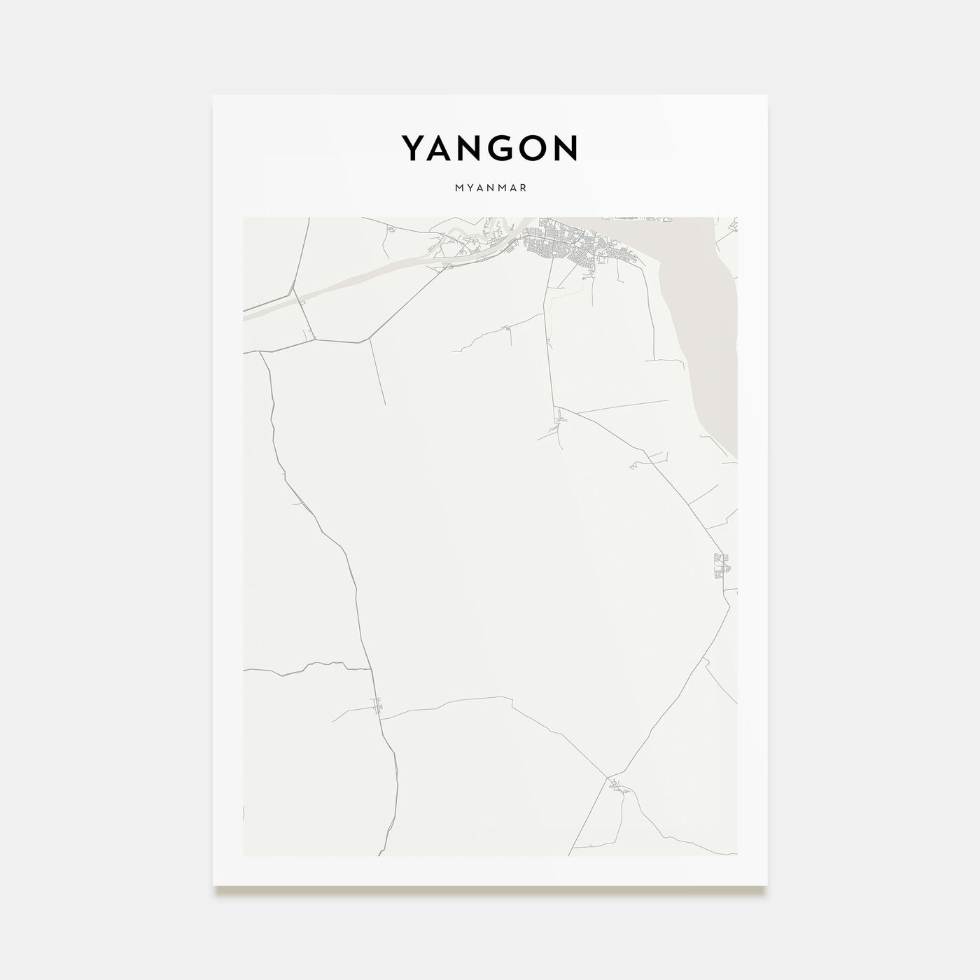 Yangon Map Portrait Poster