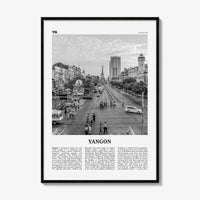 Yangon Print Black and White, Yangon Wall Art, Yangon Poster, Yangon Photo, Yangon Wall Décor, Yangon Map, Myanmar