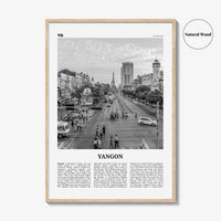 Yangon Print Black and White, Yangon Wall Art, Yangon Poster, Yangon Photo, Yangon Wall Décor, Yangon Map, Myanmar