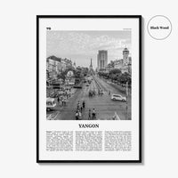 Yangon Print Black and White, Yangon Wall Art, Yangon Poster, Yangon Photo, Yangon Wall Décor, Yangon Map, Myanmar