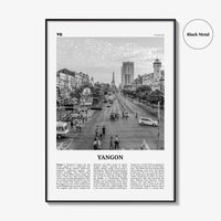 Yangon Print Black and White, Yangon Wall Art, Yangon Poster, Yangon Photo, Yangon Wall Décor, Yangon Map, Myanmar