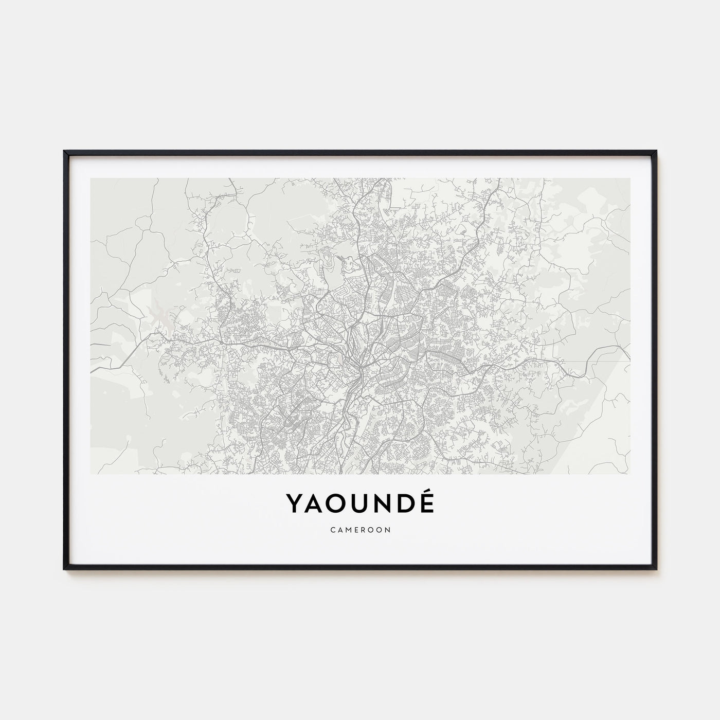 Yaoundé Map Landscape Poster