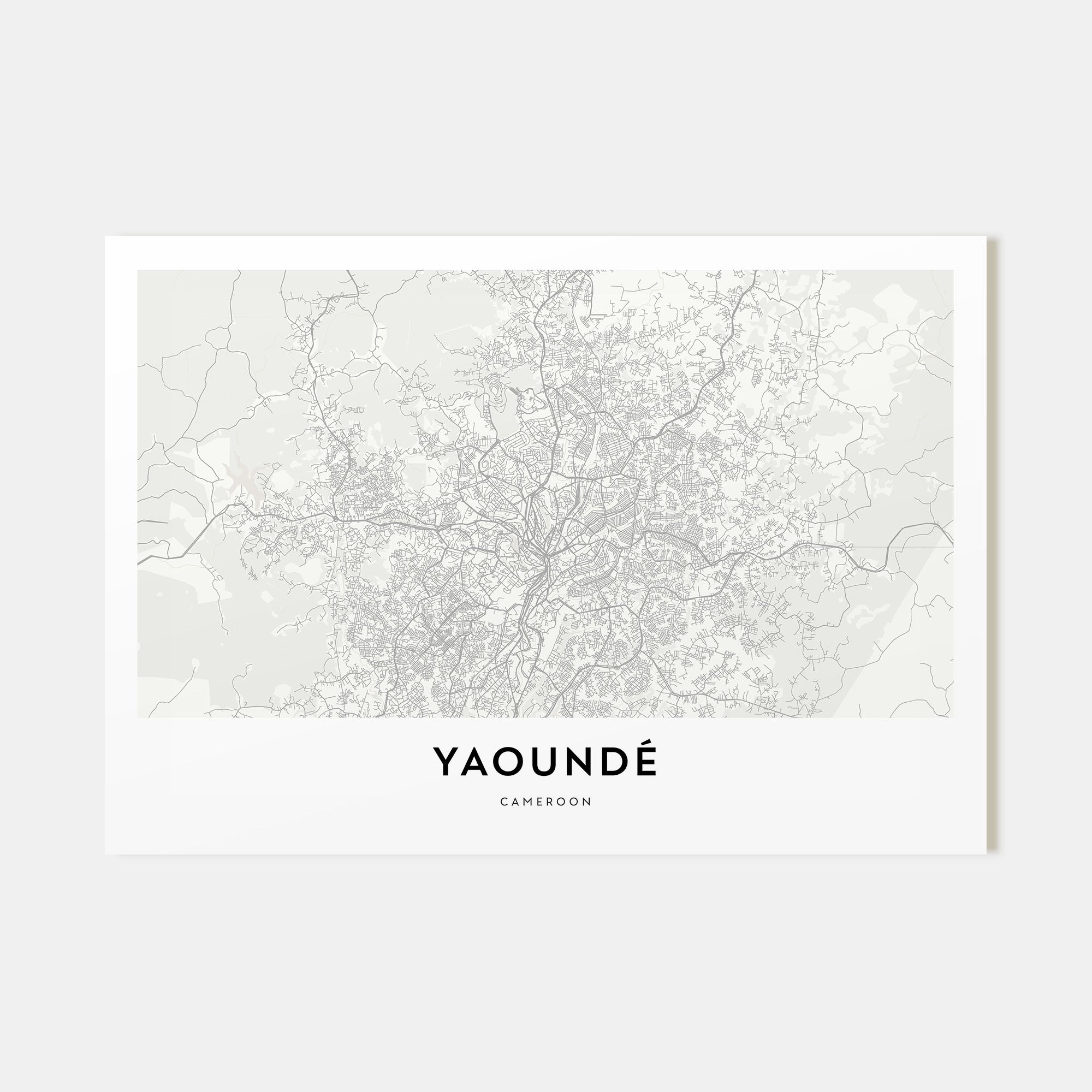 Yaoundé Map Landscape Poster