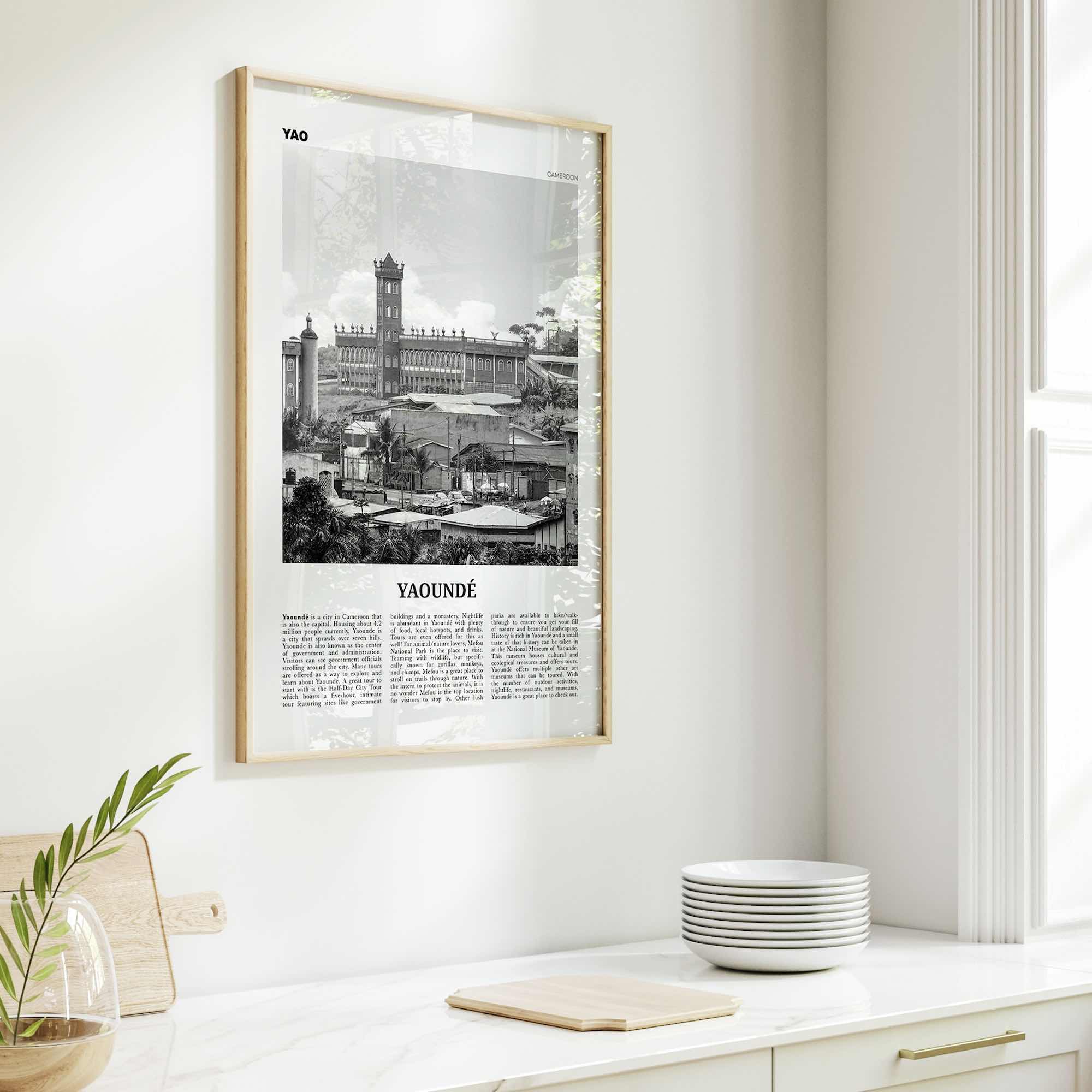 Yaounde Print Black and White, Yaoundé Wall Art, Yaoundé Poster, Yaoundé Photo, Yaoundé Wall Décor, Cameroon Poster Print, Africa