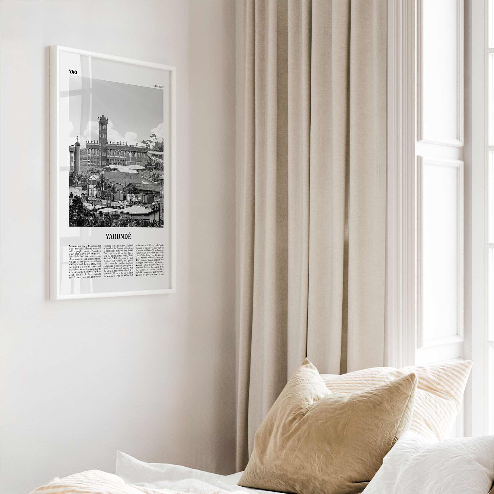 Yaounde Print Black and White, Yaoundé Wall Art, Yaoundé Poster, Yaoundé Photo, Yaoundé Wall Décor, Cameroon Poster Print, Africa