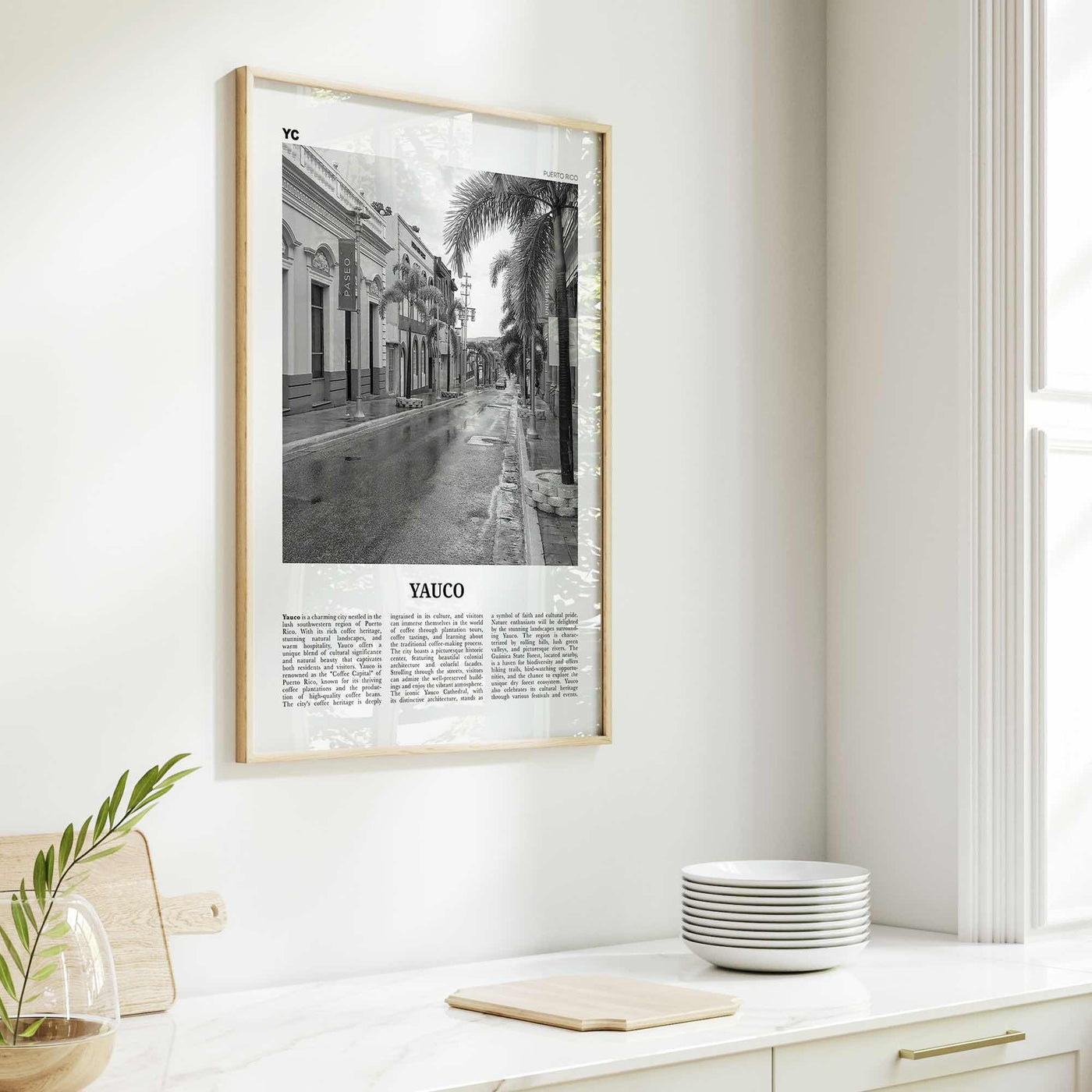 Yauco Print Black and White, Yauco Wall Art, Yauco Poster, Yauco Photo, Yauco Wall Décor, Yauco Map, Puerto Rico