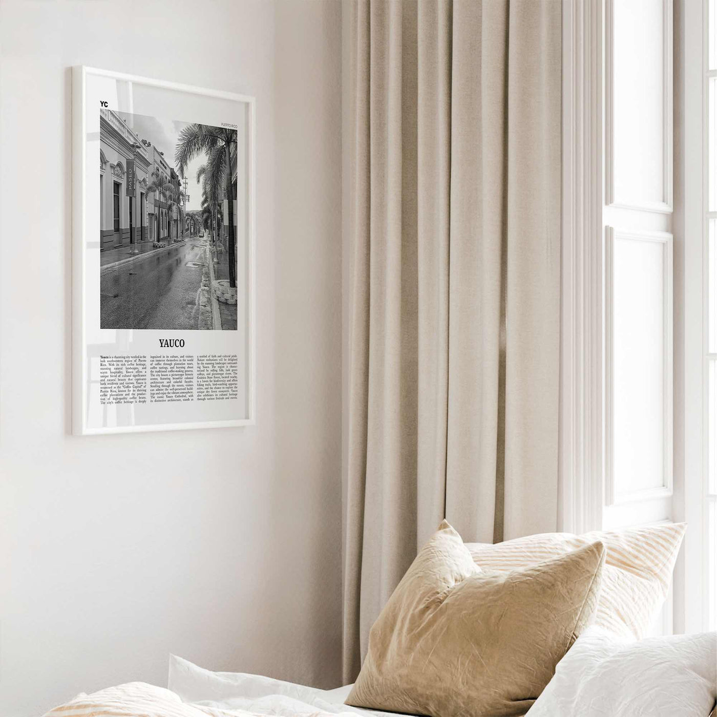 Yauco Print Black and White, Yauco Wall Art, Yauco Poster, Yauco Photo, Yauco Wall Décor, Yauco Map, Puerto Rico