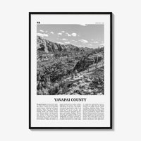 Yavapai County Print Black and White, Yavapai County Wall Art, Yavapai County Poster, Yavapai County Photo, Yavapai Wall Décor, Yavapai Map