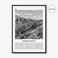 Yavapai County Print Black and White, Yavapai County Wall Art, Yavapai County Poster, Yavapai County Photo, Yavapai Wall Décor, Yavapai Map