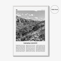 Yavapai County Print Black and White, Yavapai County Wall Art, Yavapai County Poster, Yavapai County Photo, Yavapai Wall Décor, Yavapai Map