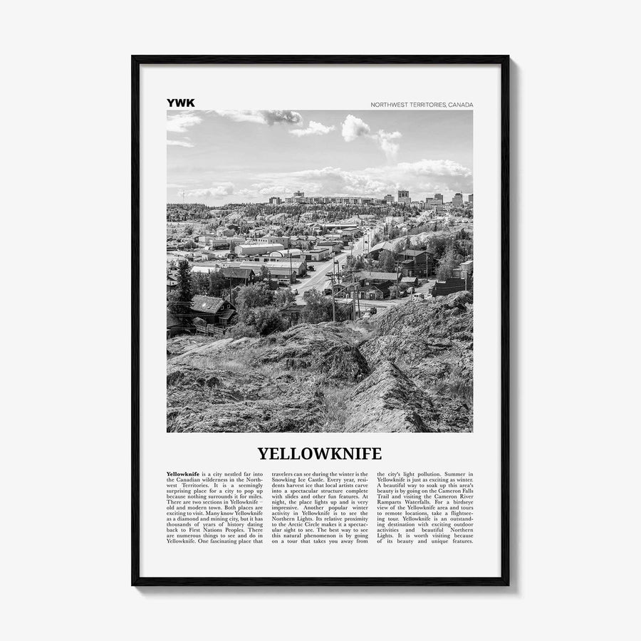Yellowknife Print Black and White, Yellowknife Wall Art, Yellowknife Poster, Yellowknife Photo, Canada, Northwest Territories