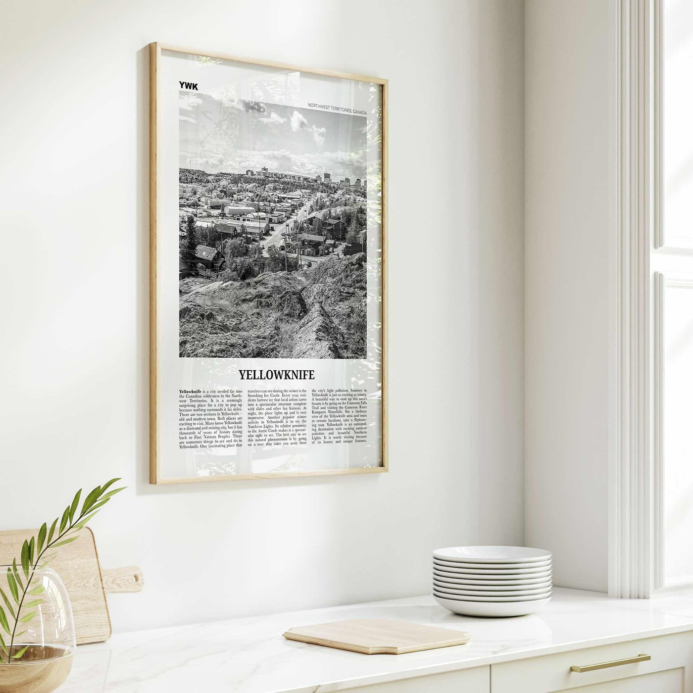 Yellowknife Print Black and White, Yellowknife Wall Art, Yellowknife Poster, Yellowknife Photo, Canada, Northwest Territories