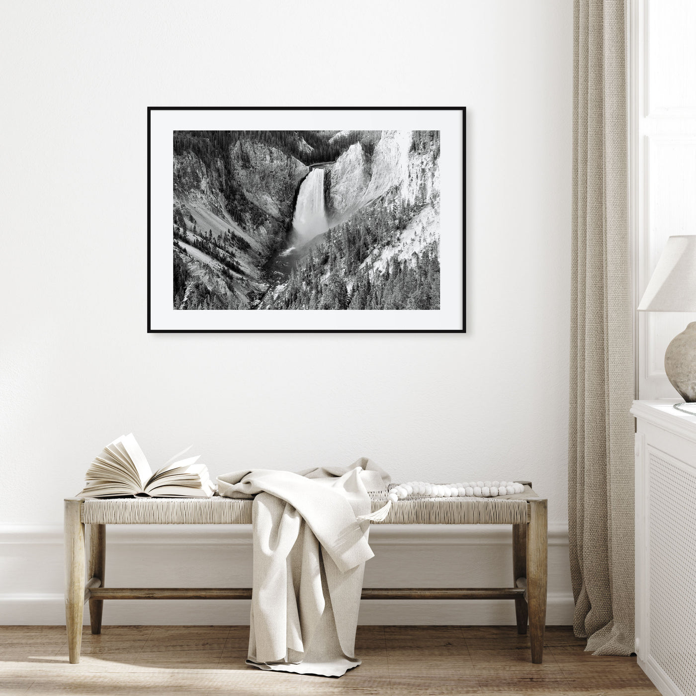 Yellowstone National Park Landscape B&W Poster