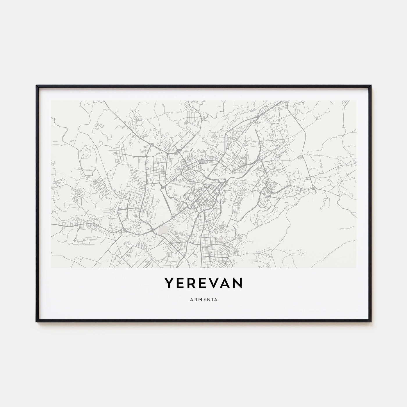 Yerevan Map Landscape Poster