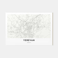 Yerevan Map Landscape Poster