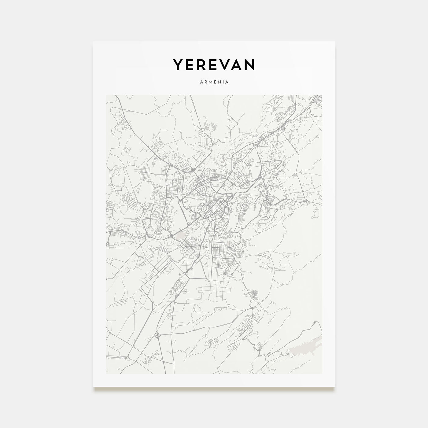 Yerevan Map Portrait Poster