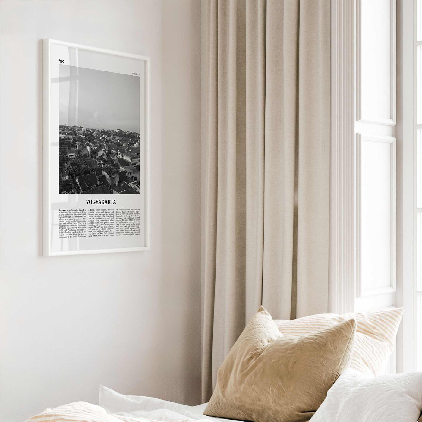 Yogyakarta Print Black and White, Yogyakarta Wall Art, Yogyakarta Poster, Yogyakarta Photo, Yogyakarta Wall Décor, Yogyakarta Map, Indonesia