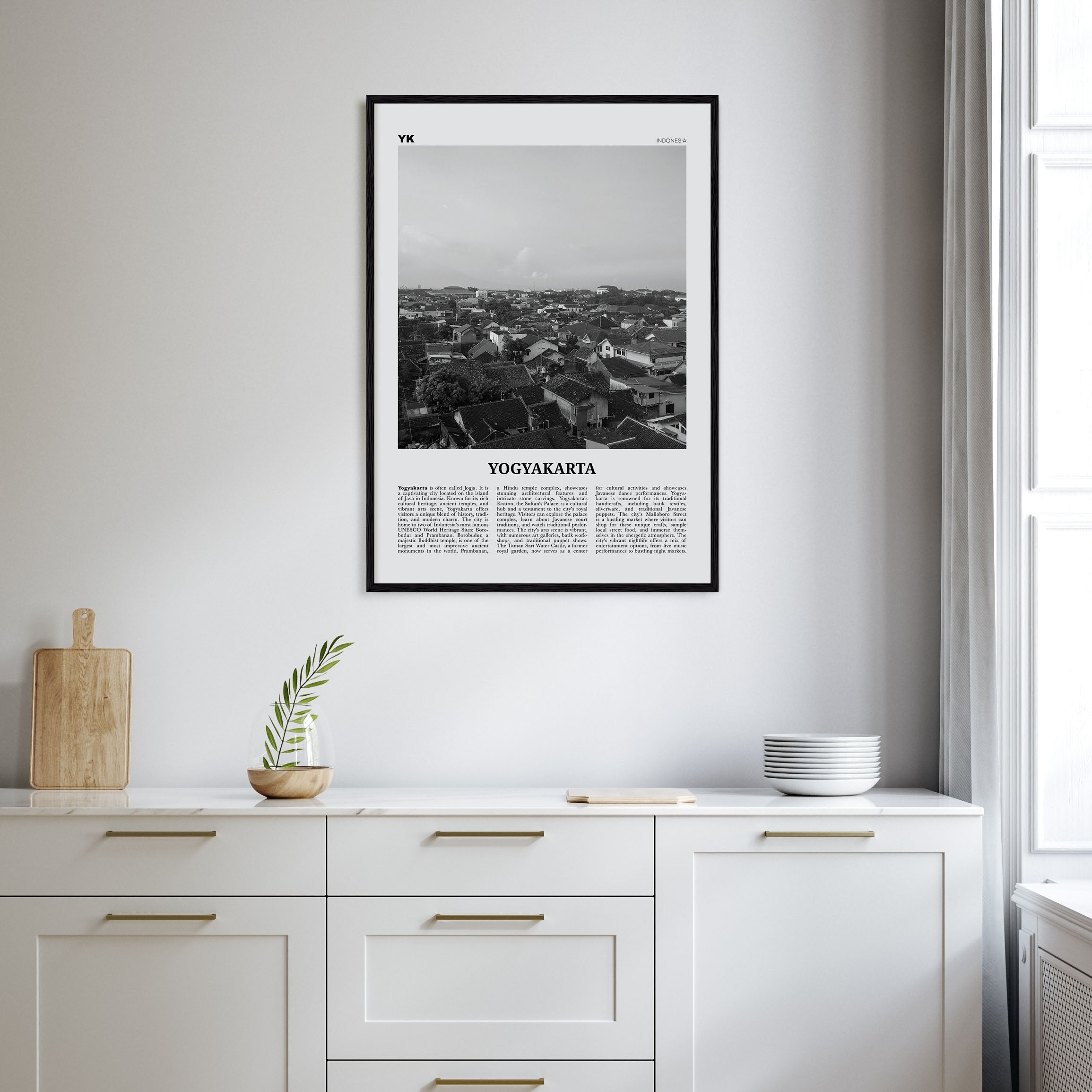 Yogyakarta Travel B&W Poster