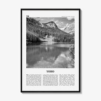 Yoho National Park Print Black and White, Yoho Wall Art, Yoho Poster, Yoho Photo, Yoho Wall Décor, Yoho Map, British Columbia, Canada