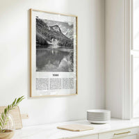 Yoho National Park Print Black and White, Yoho Wall Art, Yoho Poster, Yoho Photo, Yoho Wall Décor, Yoho Map, British Columbia, Canada