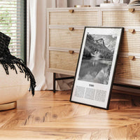 Yoho National Park Print Black and White, Yoho Wall Art, Yoho Poster, Yoho Photo, Yoho Wall Décor, Yoho Map, British Columbia, Canada