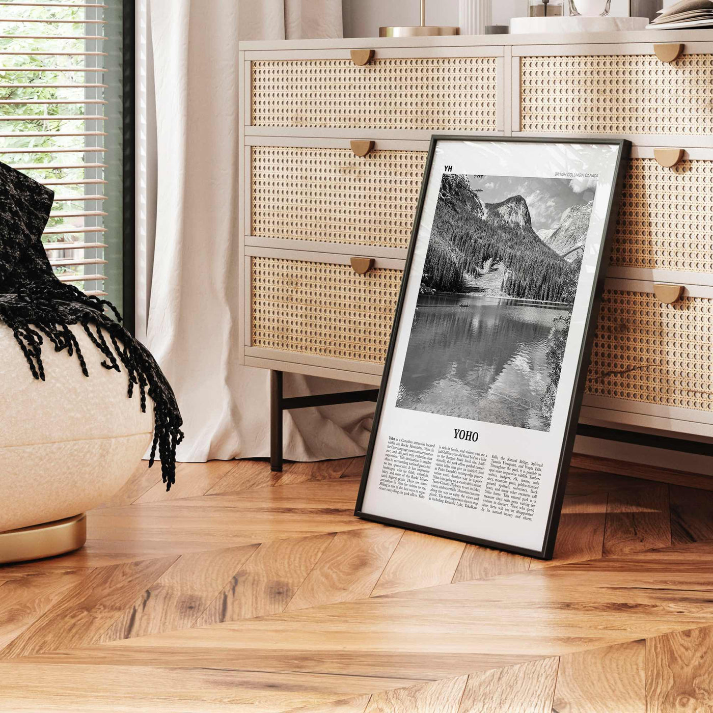 Yoho National Park Print Black and White, Yoho Wall Art, Yoho Poster, Yoho Photo, Yoho Wall Décor, Yoho Map, British Columbia, Canada