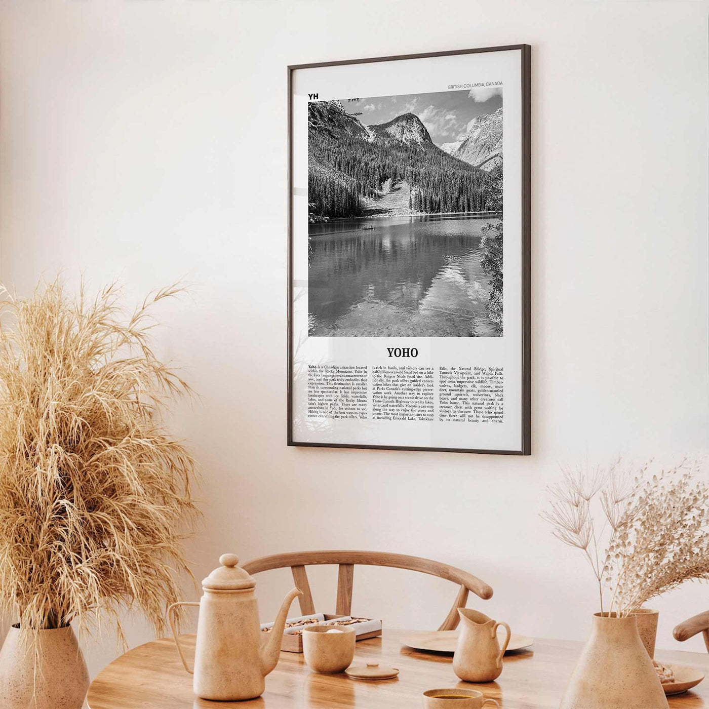 Yoho National Park Print Black and White, Yoho Wall Art, Yoho Poster, Yoho Photo, Yoho Wall Décor, Yoho Map, British Columbia, Canada