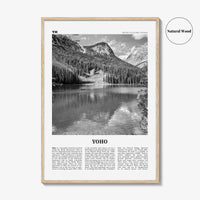 Yoho National Park Print Black and White, Yoho Wall Art, Yoho Poster, Yoho Photo, Yoho Wall Décor, Yoho Map, British Columbia, Canada