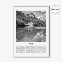 Yoho National Park Print Black and White, Yoho Wall Art, Yoho Poster, Yoho Photo, Yoho Wall Décor, Yoho Map, British Columbia, Canada