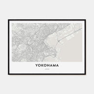 Yokohama Map Landscape Poster