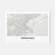 Yokohama Map Landscape Poster