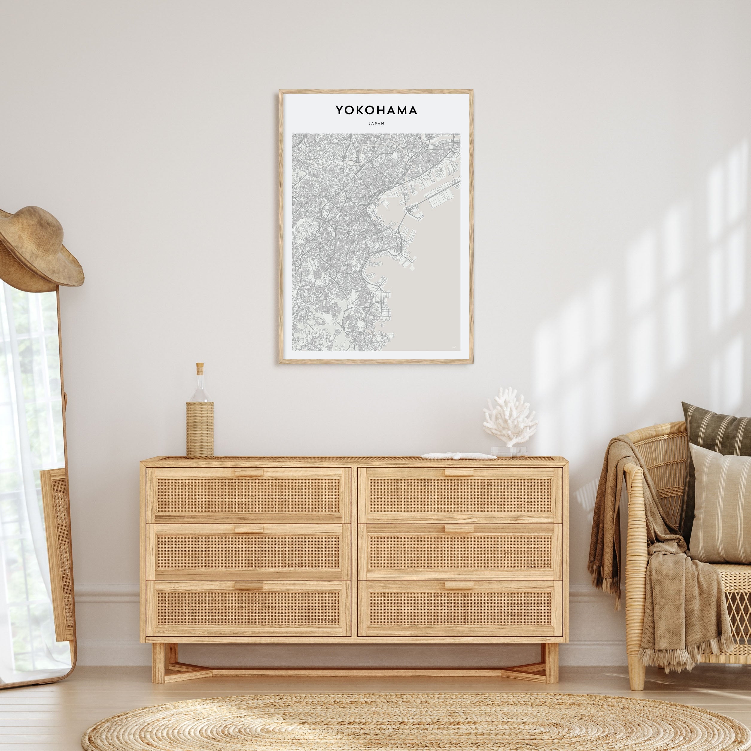 Yokohama Map Portrait Poster