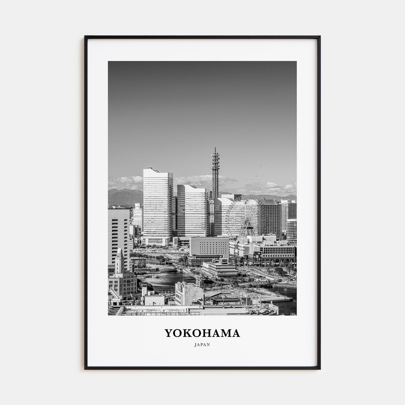 Yokohama Portrait B&W Poster